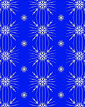Bright Blue White Starburst Arrangement Rug