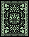 Elegant Light Green Floral Botanical Design Rug