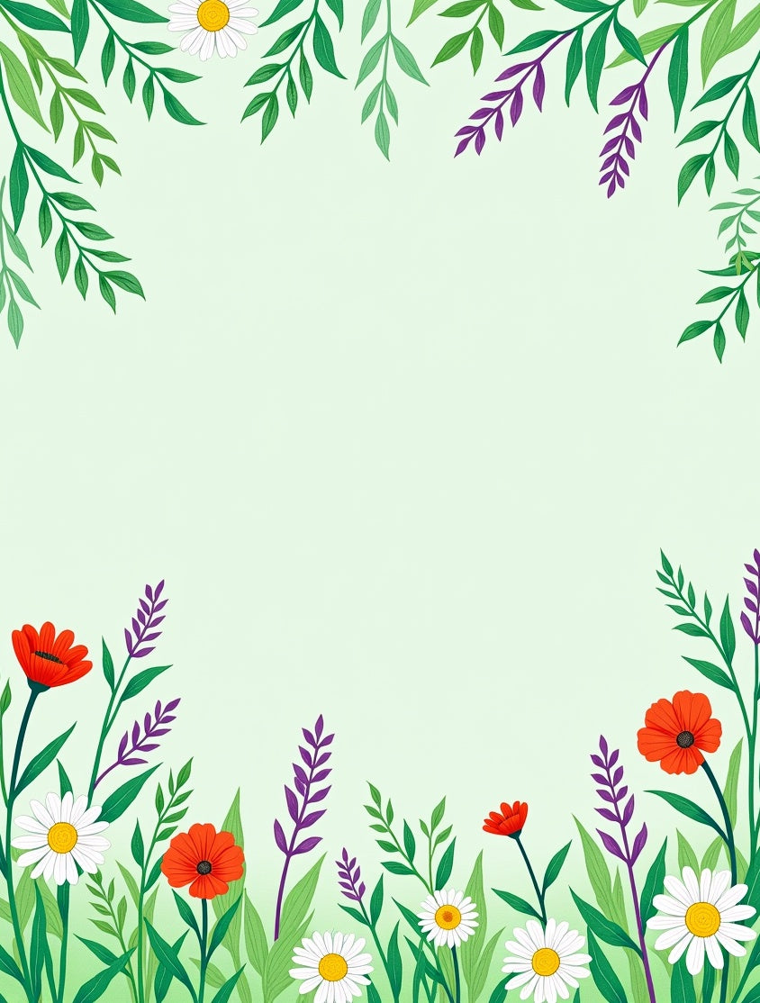 Whimsical Floral Meadow Design Rug