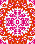 Vibrant Fuchsia Floral Mandala Design Rug