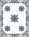 Ornate Floral Medallion Border Design Rug