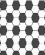 Black White Hexagon Pattern Design Rug
