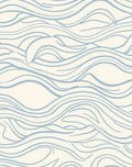 Blue Wave Pattern Cream Rug