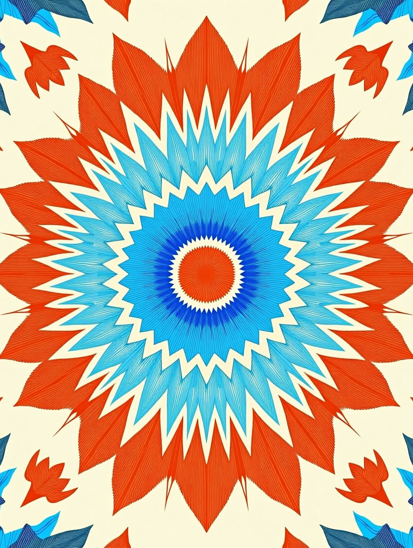 Ornate Starburst Mandala Pattern Rug