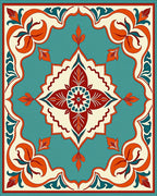 Classic Medallion Floral Border Rug