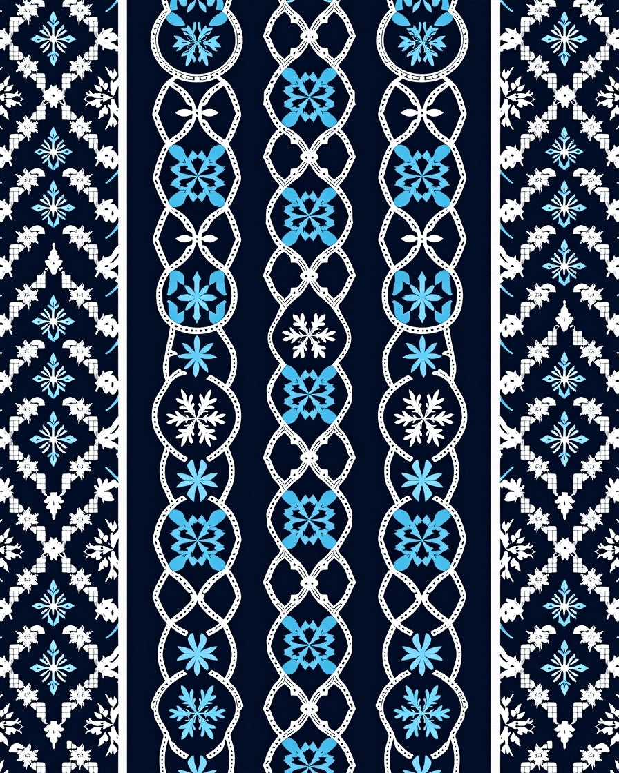 Nordic Snowflake Geometric Pattern Rug