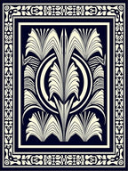 Art Deco Style Floral Pattern Rug