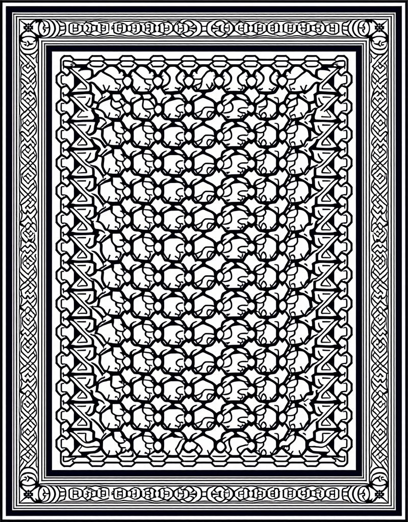 Intricate Geometric Flower Pattern Rug