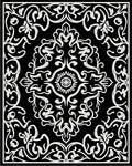 Elegant Black White Damask Pattern Rug