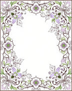 Ornate Lavender Botanical Swirls Rug