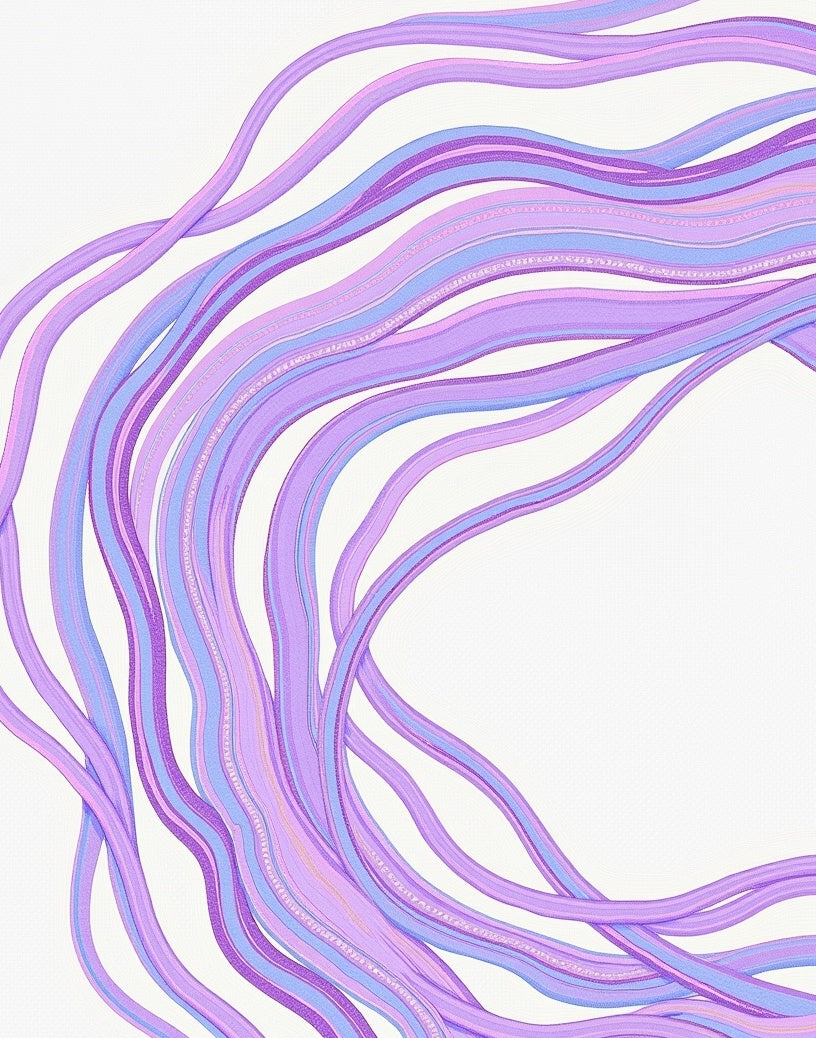 Lavender Blue Wavy Stream Rug