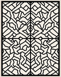 Black Geometric Abstract Pattern Rug