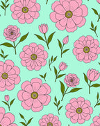 Pink Flower Pattern Design Rug
