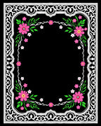Ornate Floral White Border Design Rug