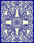Elegant Blue Swirling Pattern Design Rug