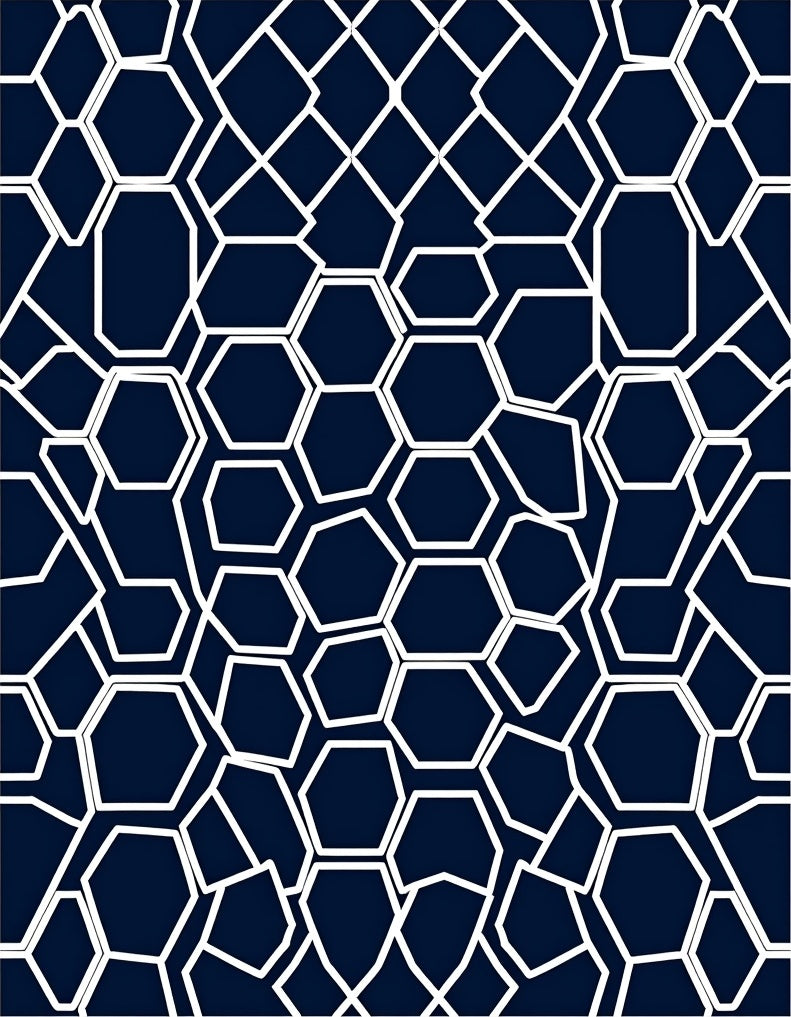 Modern Geometric Honeycomb Pattern Design Rug