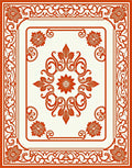 Ornate Floral Crest Pattern Rug