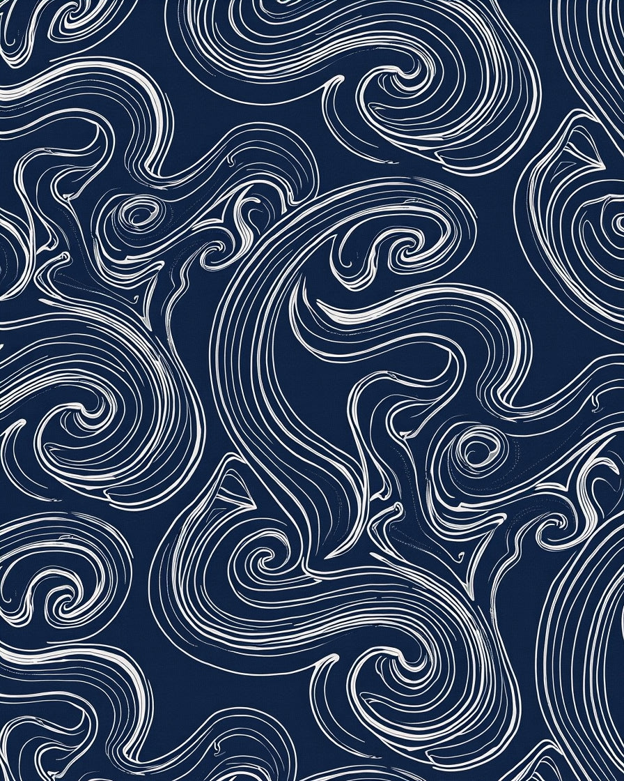 Blue Abstract Swirl Pattern Rug