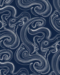 Blue Abstract Swirl Pattern Rug