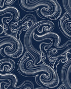 Blue Abstract Swirl Pattern Rug