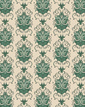 Green Floral Damask Vintage Pattern Rug