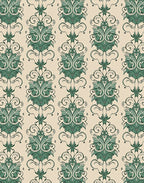 Green Floral Damask Vintage Pattern Rug