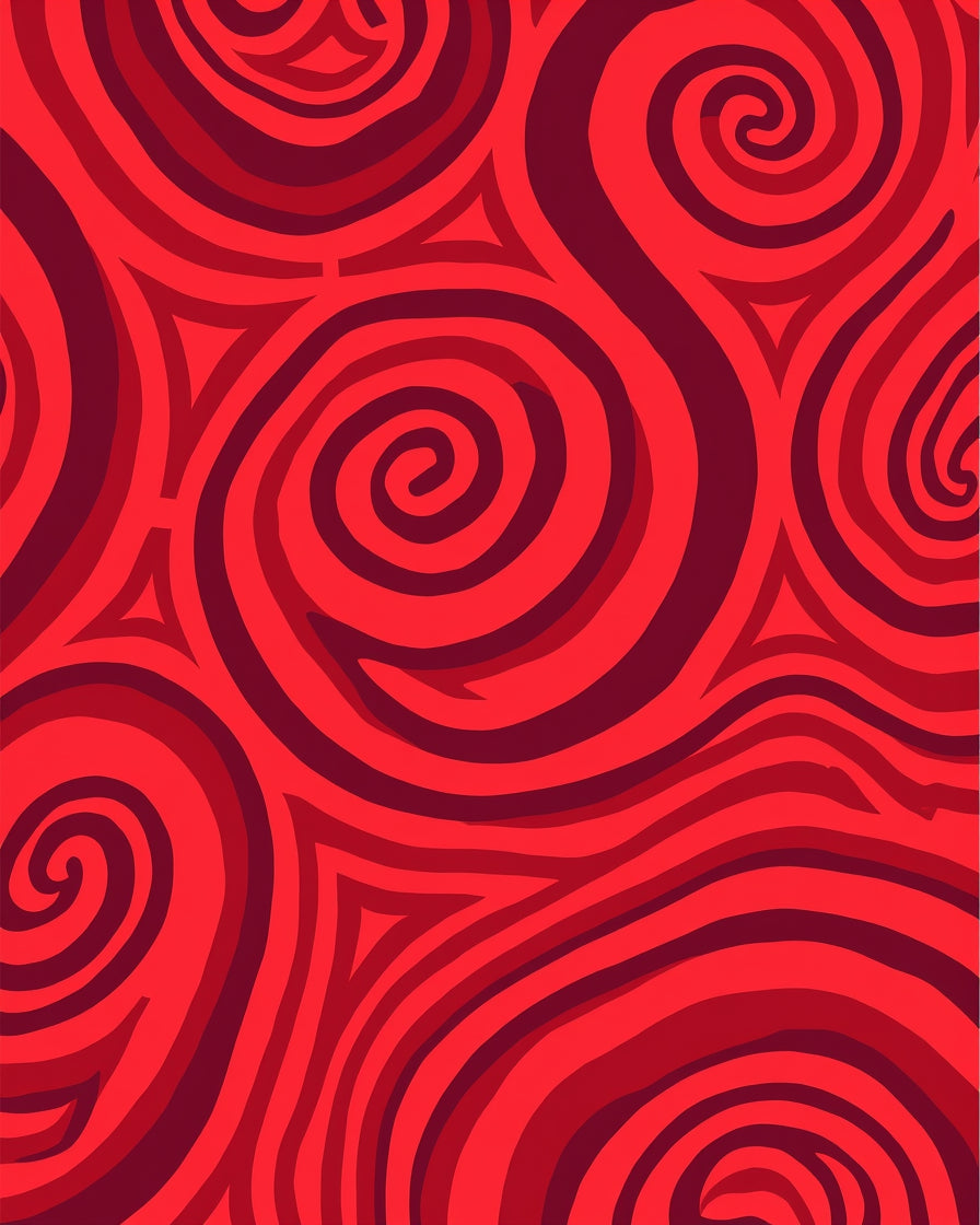 Crimson Swirl Modern Pattern Rug