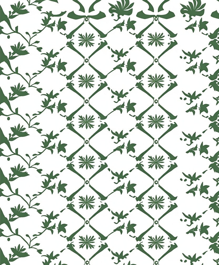 Vine And Lattice Floral Design Rug