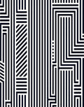 Modern Black White Geometric Stripe Rug