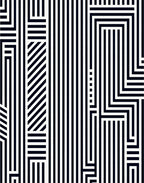 Modern Black White Geometric Stripe Rug