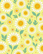Yellow Daisy Meadow Pattern Rug