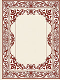 Elegant Red Floral Traditional Frame Rug