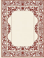 Elegant Red Floral Traditional Frame Rug
