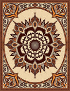Intricate Mandala Patterned Geometric Rug