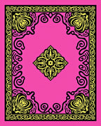 Ornate Scrollwork Floral Design Rug