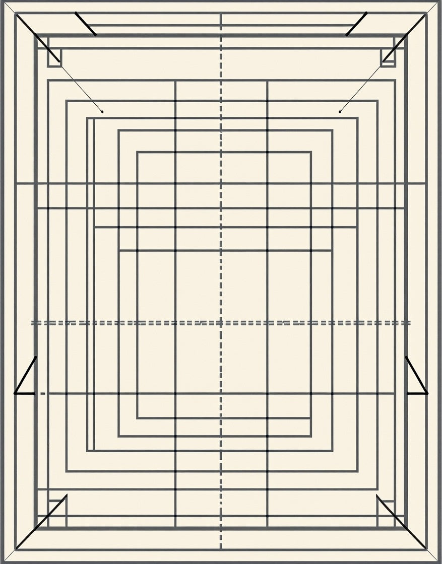 Concentric Squares Graphic Rug