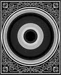 Monochromatic Concentric Circles Border Rug