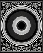 Monochromatic Concentric Circles Border Rug