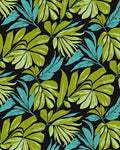 Lush Green Teal Leaf Pattern Rug