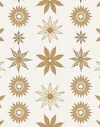 Golden Floral Starburst Pattern Rug