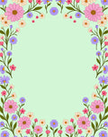 Retro Floral Garden Pattern Rug