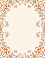 Elegant Floral Vine Scroll Border Rug