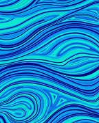 Abstract Blue Green Swirls Rug