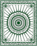 Green Intricate Floral Mandala Pattern Rug