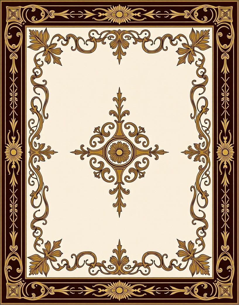 Ornate Floral Classic Medallion Rug