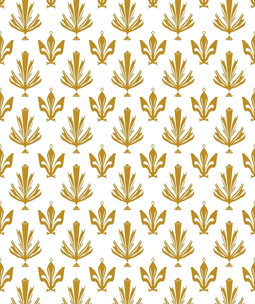 Gold Art Deco Fan Pattern Rug