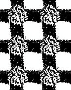 Abstract Playful Checked Black White Rug