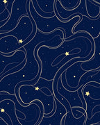 Celestial Swirl Abstract Starry Night Rug
