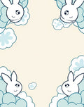 Cute Bunny Cloud Pattern Design Rug