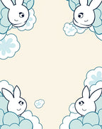 Cute Bunny Cloud Pattern Design Rug